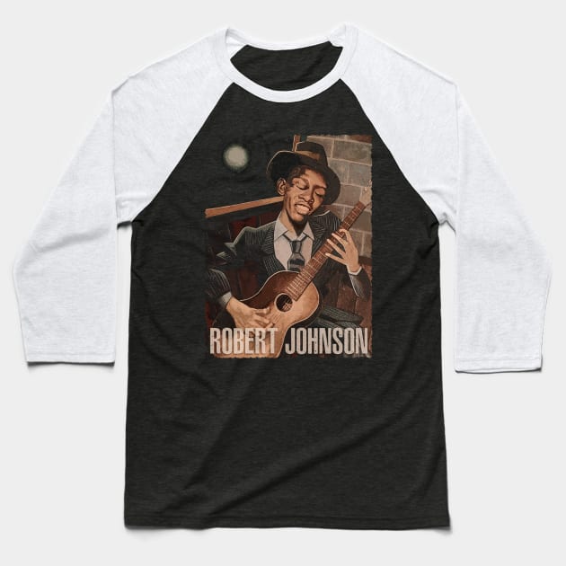 Captivating Charisma Robert Johnson's Enigmatic Presence Baseball T-Shirt by RonaldEpperlyPrice